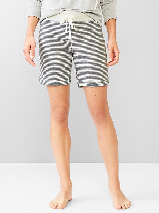 View large product image 1 of 1. Slub jersey stripe shorts