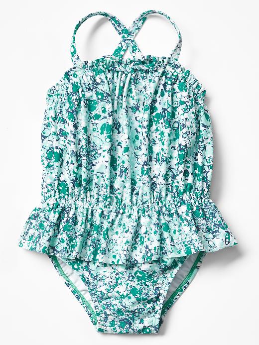 Image number 3 showing, Floral skirt swim one-piece