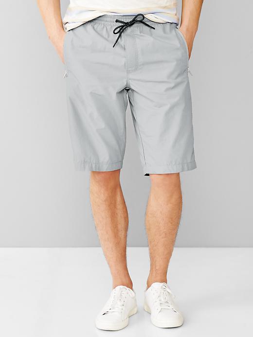 View large product image 1 of 1. Zip-pocket jogger shorts (12")