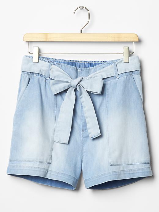 Image number 6 showing, 1969 paperbag-waist denim shorts
