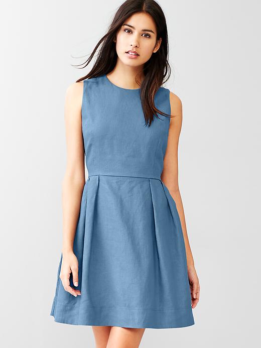 View large product image 1 of 1. Linen fit & flare dress