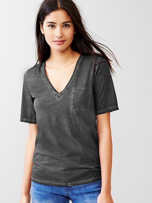 View large product image 1 of 1. V-neck pocket tee