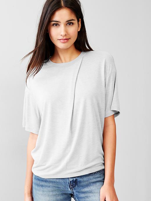 Image number 1 showing, Pleat neck tee