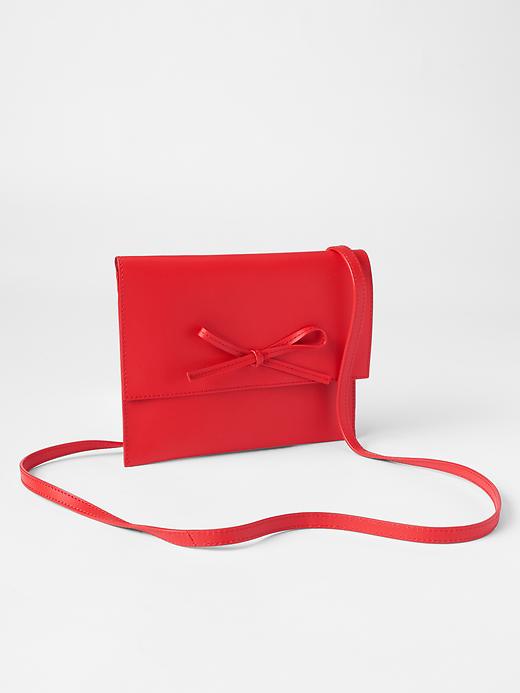 View large product image 1 of 1. Leather bow crossbody