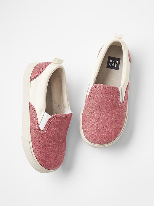 View large product image 1 of 1. Colorblock oxford slip-on sneakers