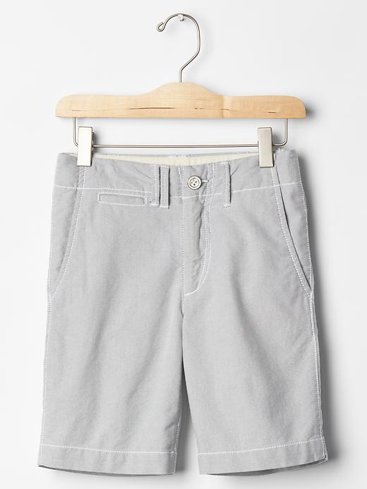 Image number 3 showing, Solid oxford flat front shorts