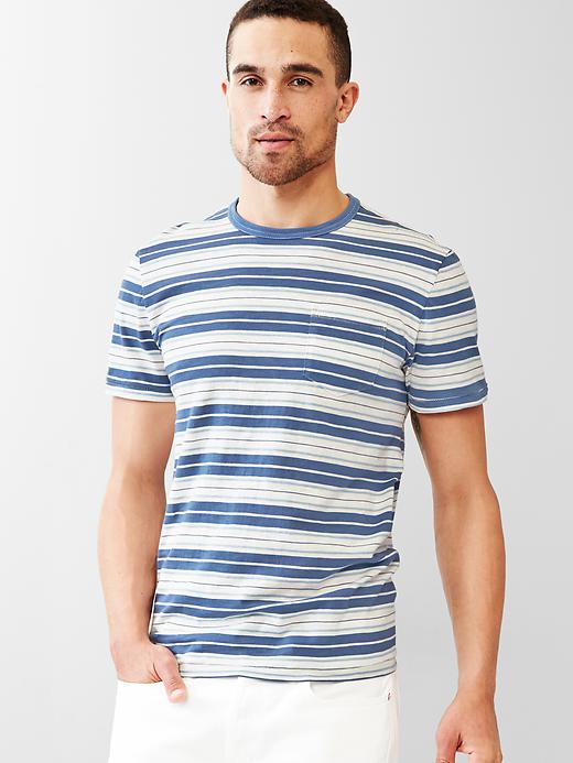 Image number 6 showing, Lived-in multi-stripe pocket t-shirt
