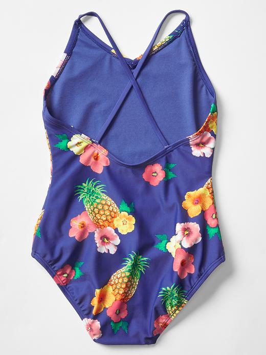 Image number 2 showing, Pineapple cross-back swim one-piece