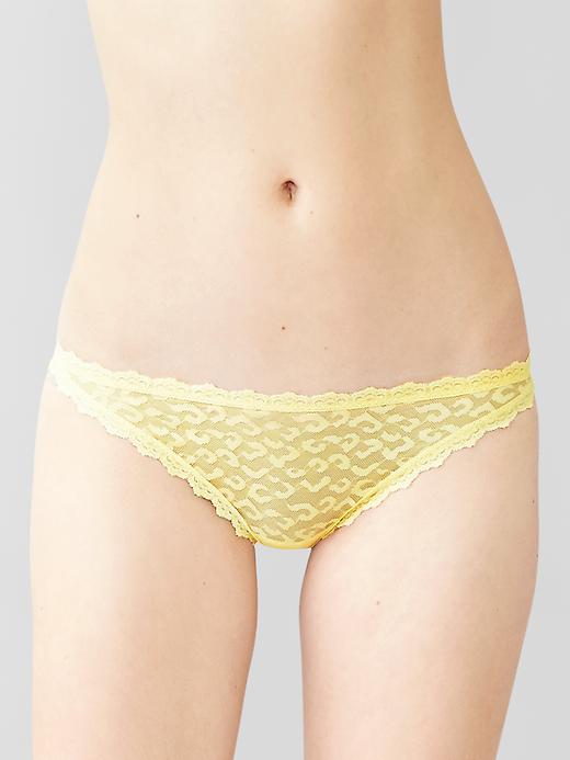 Image number 5 showing, Animal-print lacy thong
