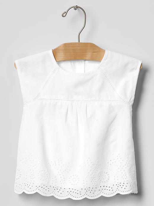 Image number 1 showing, Scallop eyelet top