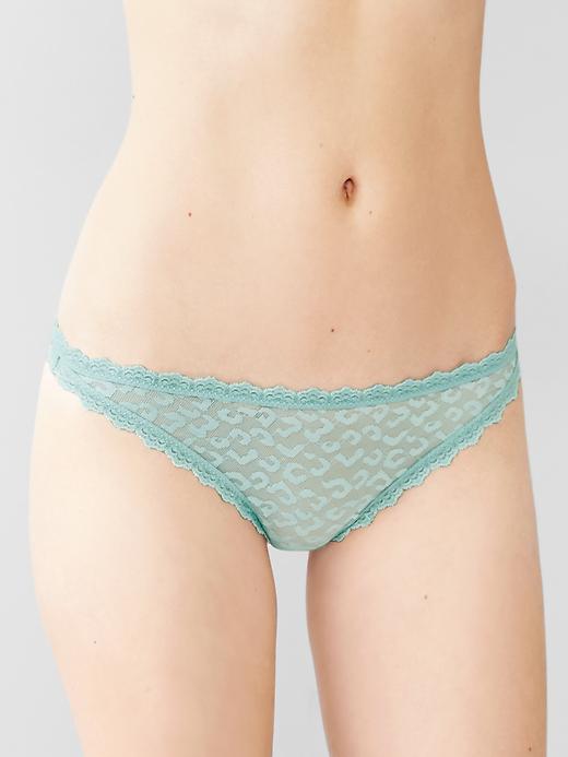 Image number 9 showing, Animal-print lacy thong