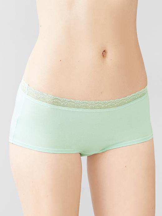 Image number 9 showing, Lace-trim modal girl shorts