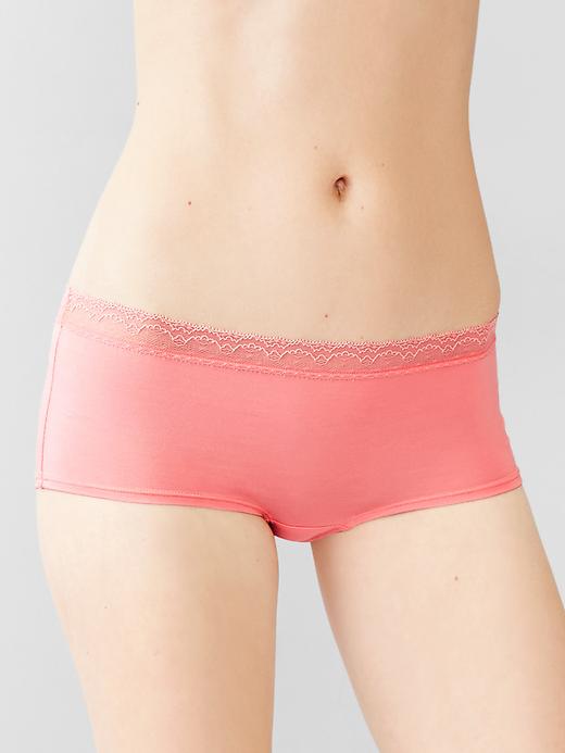Image number 5 showing, Lace-trim modal girl shorts