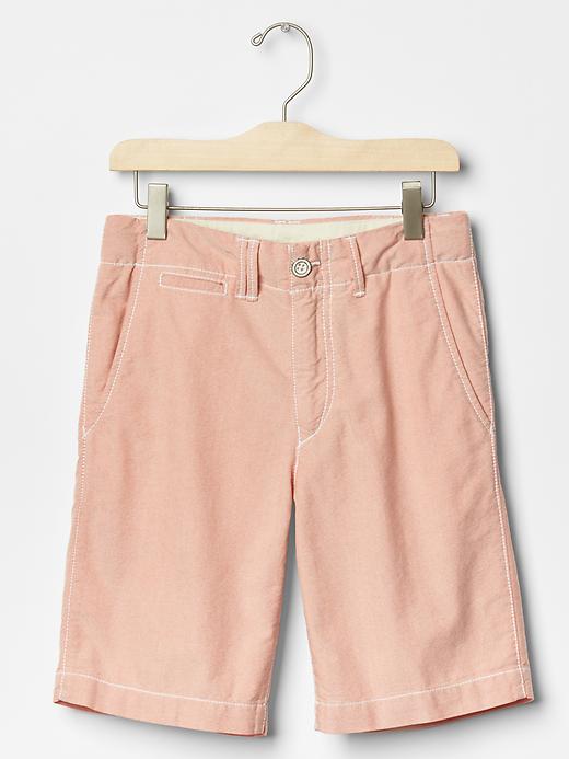 Image number 4 showing, Solid oxford flat front shorts