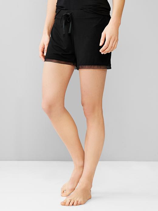 Image number 1 showing, Lace-trim modal shorts