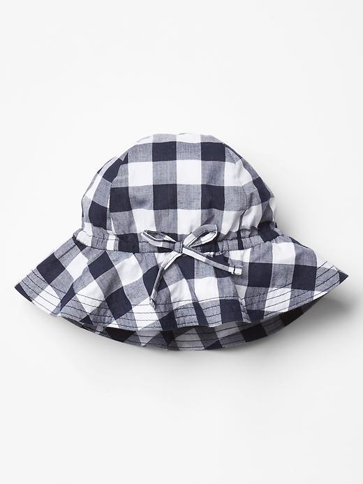 View large product image 1 of 1. Gingham floppy hat