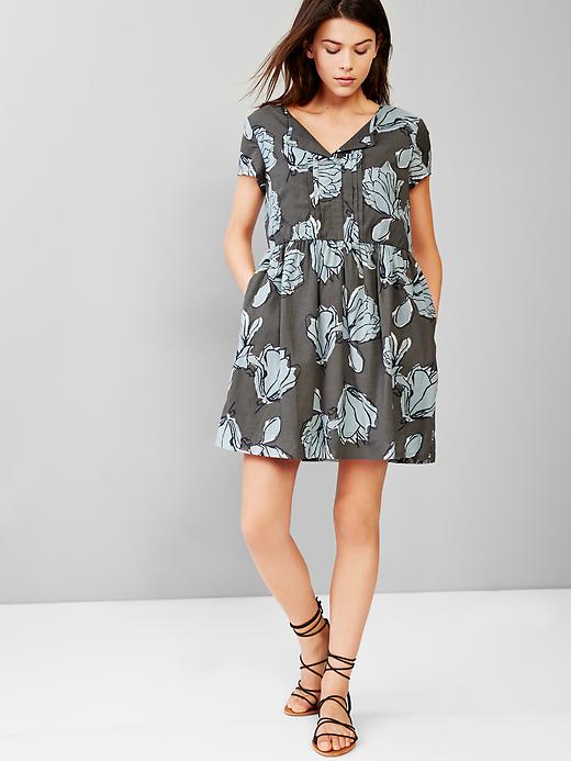 View large product image 1 of 1. Printed relaxed shirtdress