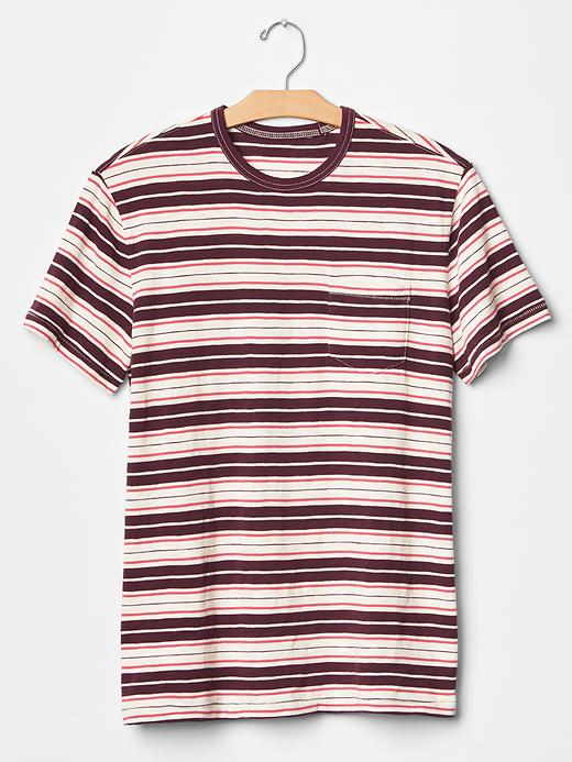 Image number 4 showing, Lived-in multi-stripe pocket t-shirt