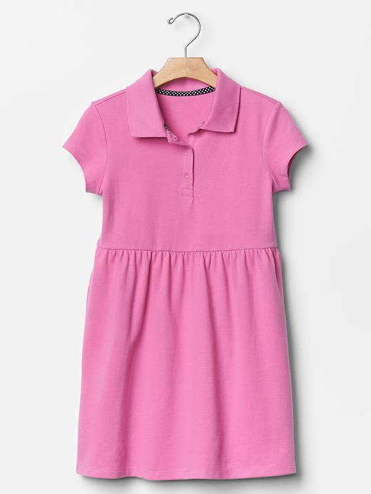 Image number 1 showing, Solid fit & flare polo dress