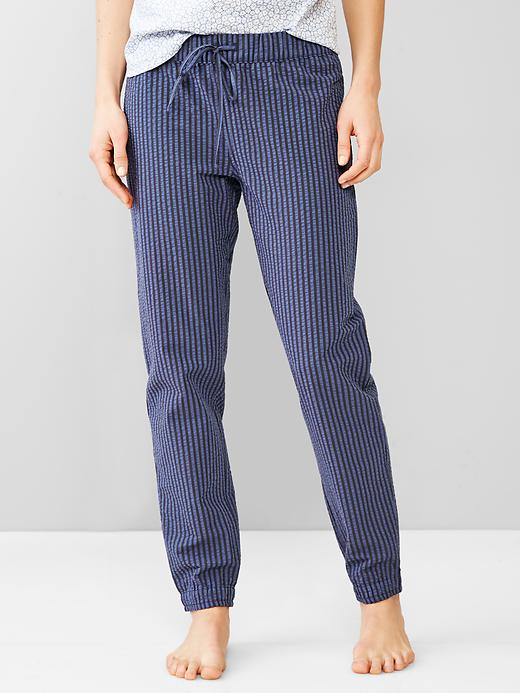 View large product image 1 of 1. Seersucker stripe pants