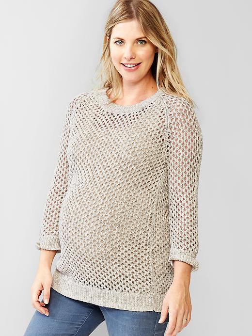 Image number 1 showing, Open stitch pullover sweater