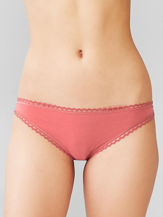 Image number 1 showing, Crochet-trim thong