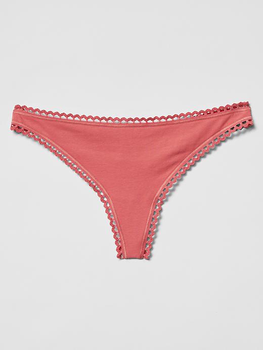 Image number 2 showing, Crochet-trim thong