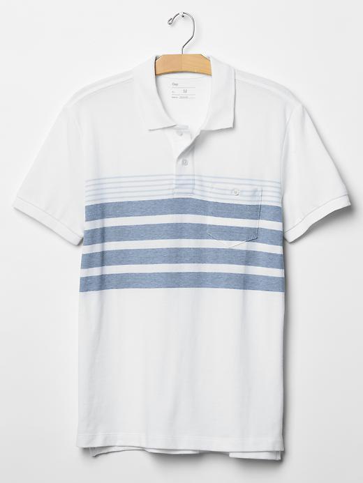 Image number 4 showing, Stripe button-pocket pique polo