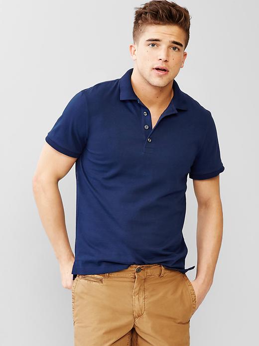 Image number 1 showing, Solid jersey polo