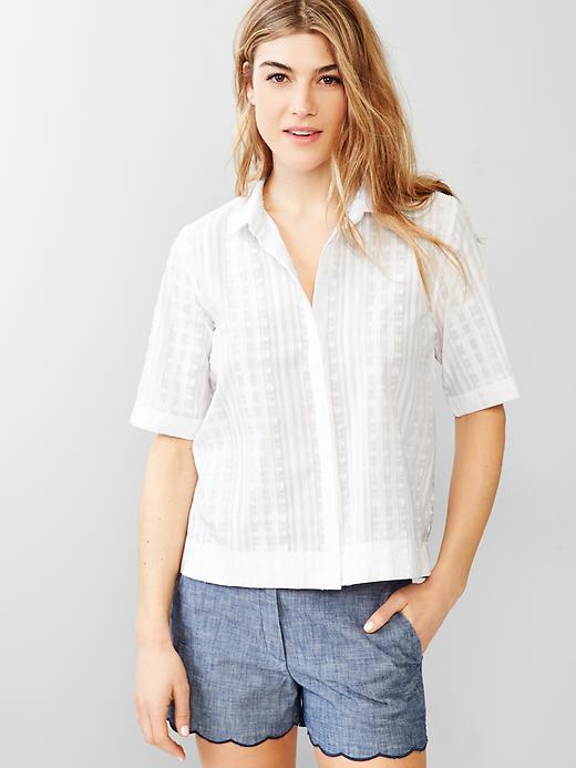 Image number 1 showing, Checkered elbow-sleeve shirt