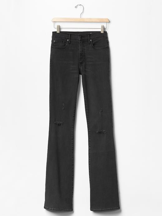 Image number 6 showing, 1969 resolution destructed black skinny flare jeans