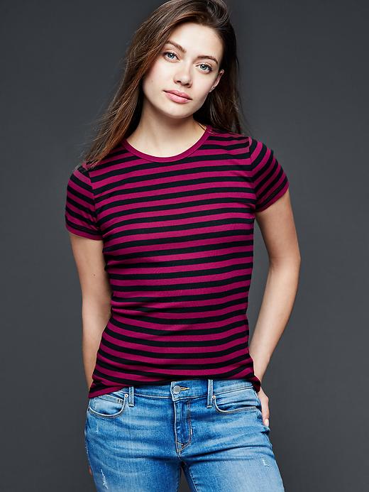 View large product image 1 of 1. Modern stripe crewneck top