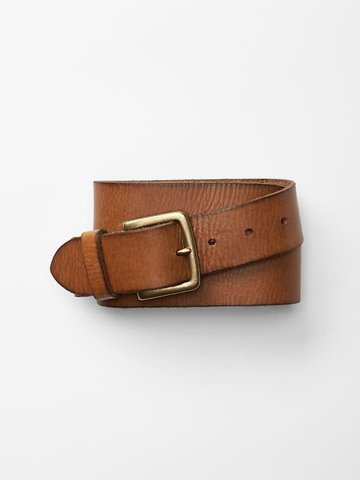 View large product image 1 of 1. Textured leather belt
