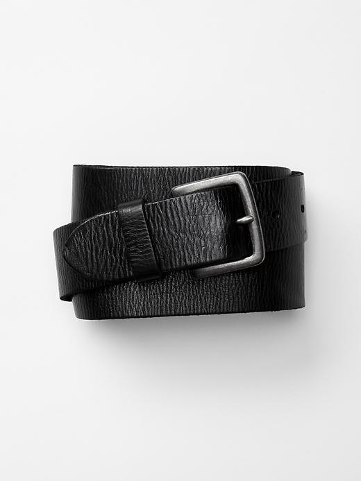 View large product image 1 of 1. Textured leather belt