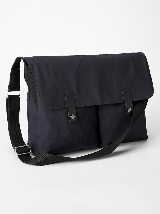 View large product image 1 of 1. Waxed canvas messenger bag