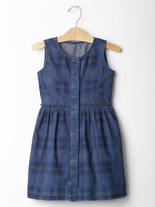 Image number 1 showing, Plaid chambray dress
