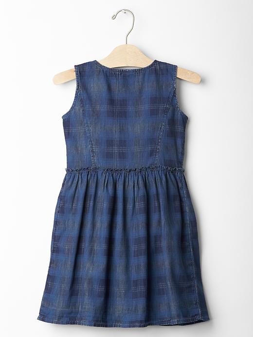 Image number 2 showing, Plaid chambray dress