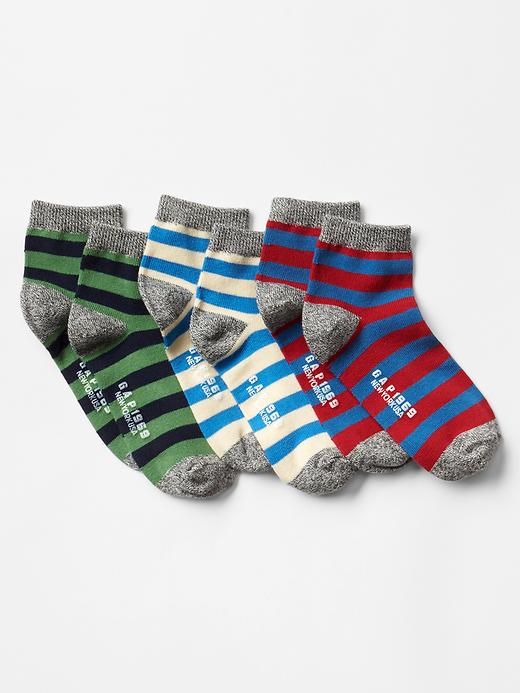View large product image 1 of 1. Stripe quarter socks (3-pack)