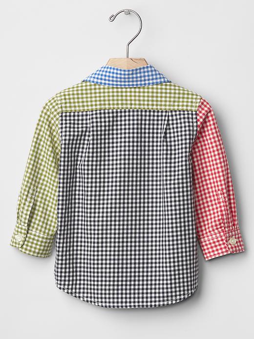 Image number 2 showing, Mixed plaid roll-up shirt