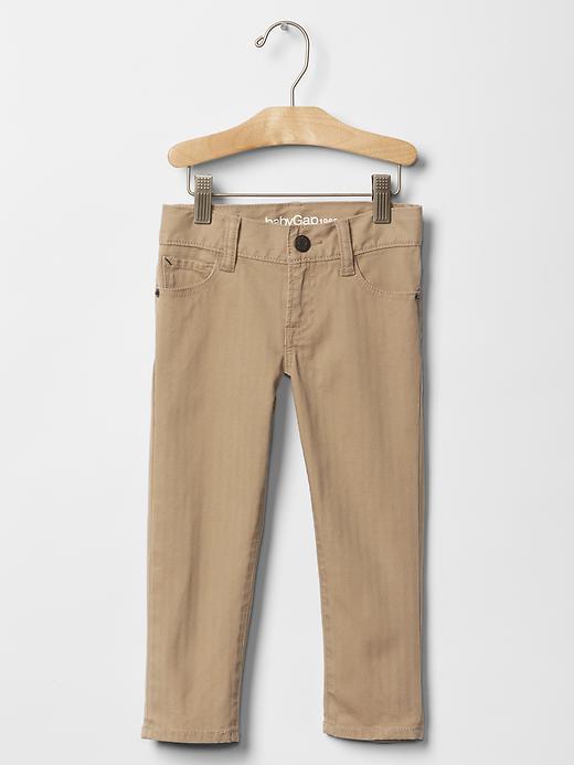 Image number 5 showing, Slim herringbone five-pocket pants