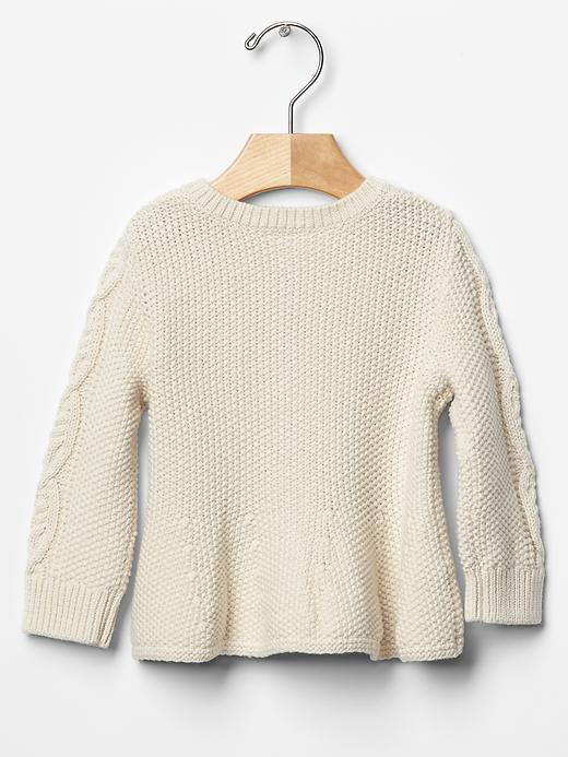 Image number 2 showing, Cable knit peplum cardigan