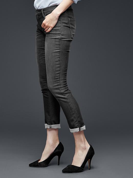 Image number 3 showing, 1969 dark worn knit girlfriend jeans
