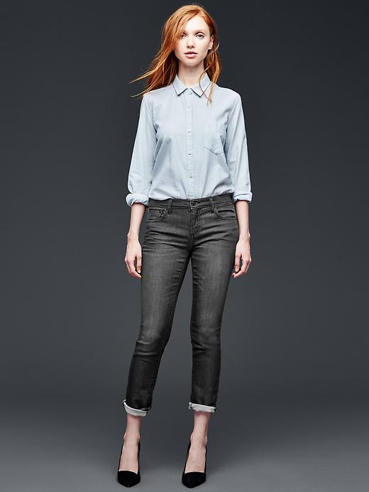 Image number 5 showing, 1969 dark worn knit girlfriend jeans