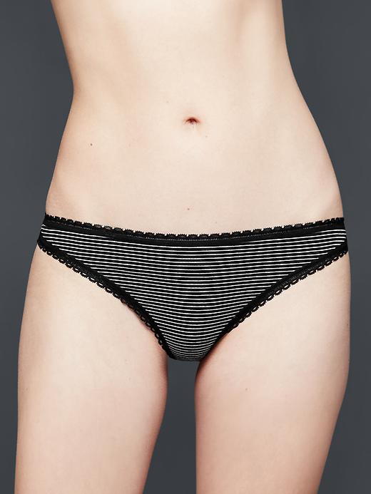 Image number 1 showing, Lace-trim thong