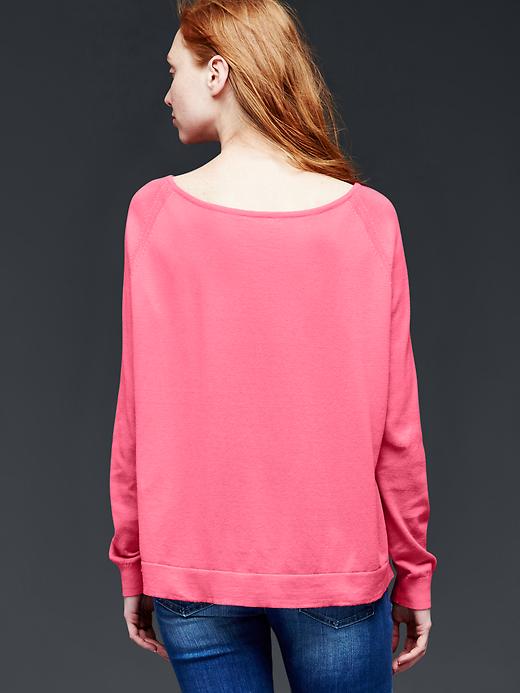 Image number 2 showing, Cotton eyelet-front sweater