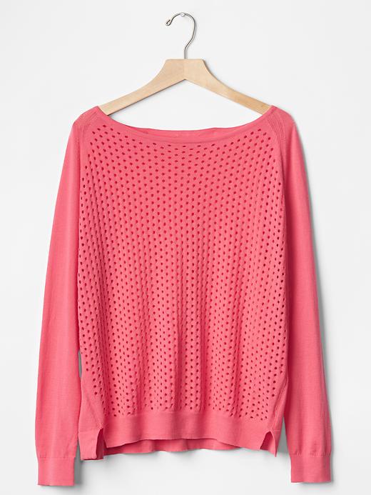 Image number 6 showing, Cotton eyelet-front sweater