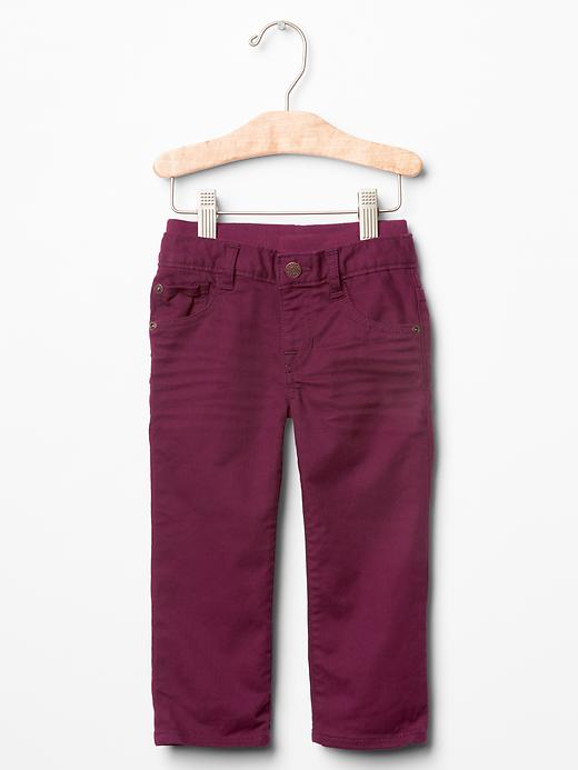 Image number 1 showing, Pull-on colored straight jeans