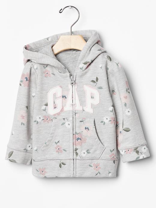 Image number 1 showing, Floral logo zip hoodie