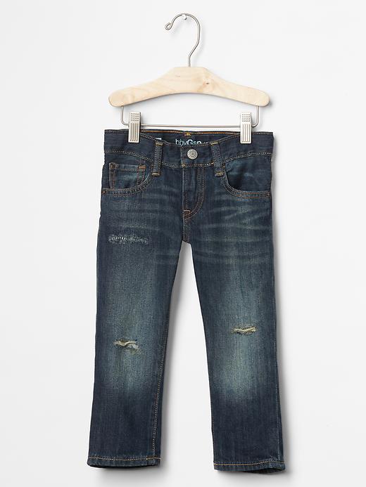 Image number 1 showing, 1969 destructed straight jeans