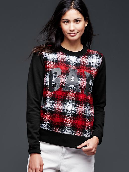 Image number 1 showing, Plaid logo pullover